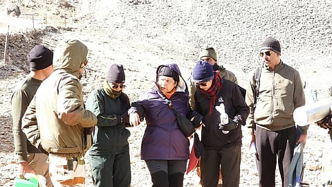Senior BJP leader and former Union Minister of State Meenakshi Lekhi sustained a serious back injury after falling from a horse in Darchen, Tibet