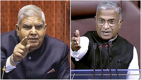 Jagadeep Dhankar and Harivamsh (file photo)