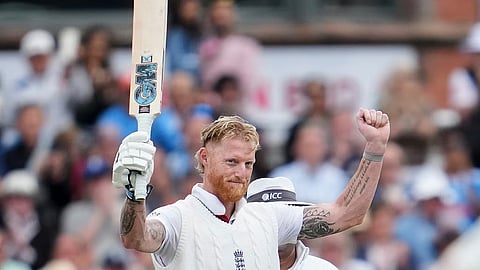 England captain Ben Stokes celebrates his century