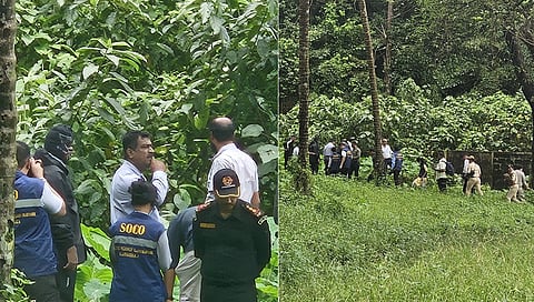 SIT team carried out a spot inspection of the alleged burial sites in Dharmasthala village.
