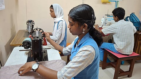 The school authorities started a small tailoring unit