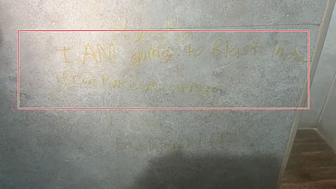 scribbled on wall