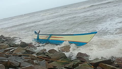 The boat which was recovered from the sea.