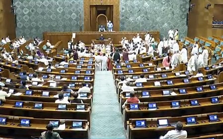 Lok Sabha adjourned was adjourned for the day on Monday amid Oppn protest over Bihar voter roll revision.