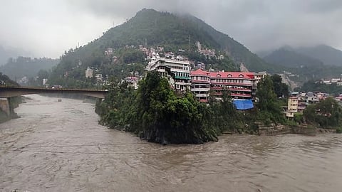Flooding in parts of Himachal Pradesh's Mandi district.