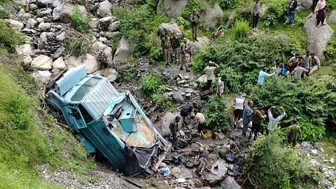 CRPF vehicle fell into a gorge in Basantgarh, Udhampur