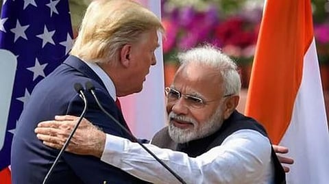 US President Donald Trump with Indian Prime Minister Narendra Modi