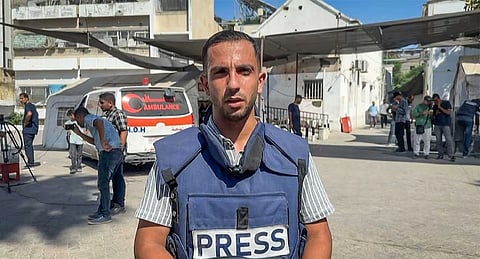 Al-Jazeera's Anas al-Sharif speaking during an AFP interview in Gaza City on August 1, 2024. 
