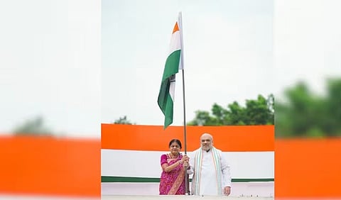 Amit Shah hoisted Tiranga at his residence 