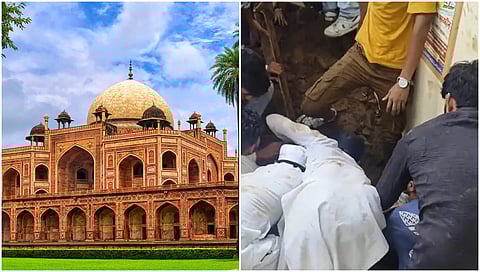 structure collapses near Humayun's Tomb