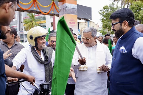 CM Siddaramaiah and DCM DKShivakumar inaugurate the Hebbal Loop flyover in Bengaluru