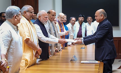 C P Radhakrishnan filing nomination 