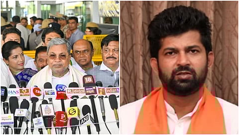 CM Siddaramaiah and  Pratap Simha Casual Images