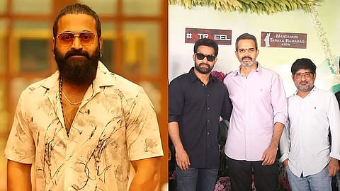Rishab Shetty (L) and NTRNeel launch (R)