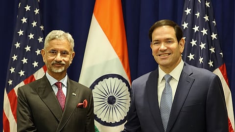 External Affairs Minister S Jaishankar meets with US Secretary of State Marco Rubio on the sidelines of the UN General Assembly in New York on Monday, Sept. 22, 2025.