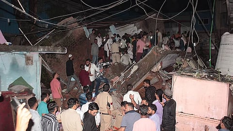 Mayor Pushyamitra Bhargava said that a portion of the collapsed building fell on a neighbouring structure.