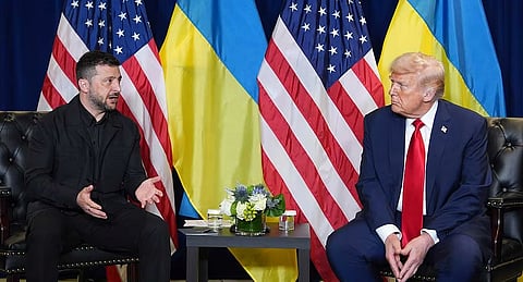 President Donald Trump meets with Ukrainian President Volodymyr Zelenskyy 