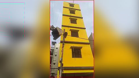 building in Koramangala tilted
