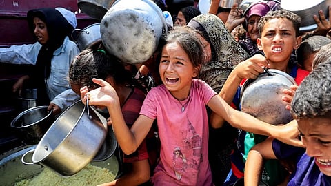 Children mourn in Gaza