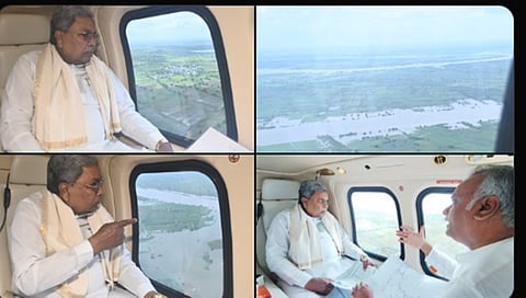 CM Siddaramaiah aerial survey