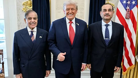 Donald Trump with pak pm and army chief