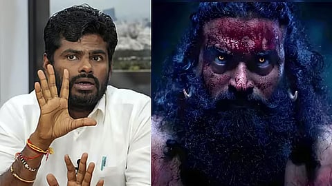 Annamalai and a still from Kantara: Chapter 1