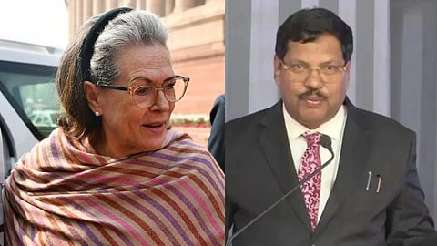 SoniaGandhi and CJI  B R Gavai Casual images