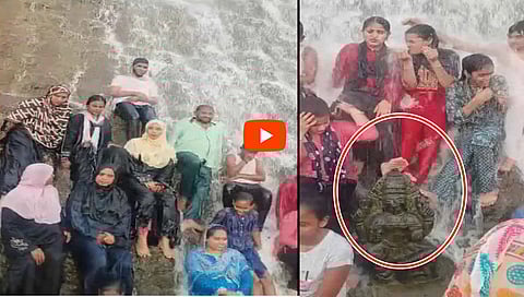 ದೇವರ ವಿಗ್ರಹದ ಮೇಲೆ ಕಾಲಿಟ್ಟು ಮಹಿಳೆಯರಿಂದ ಸ್ನಾನ