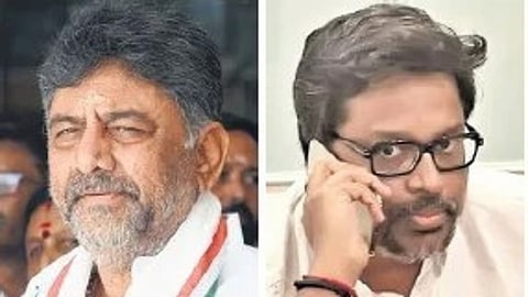DCM DK Shivakumar (left) and AICC member Sunil Kanugolu