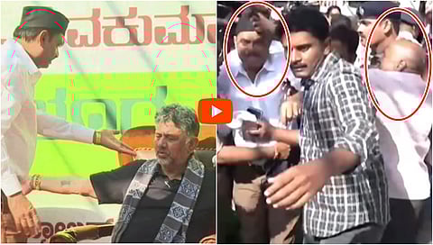 BJP ಶಾಸಕ ಮುನಿರತ್ನ ಧರಿಸಿದ್ದ RSS ಟೋಪಿ ಕಿತ್ತೆಸೆದ Congress ಮುಖಂಡ: Video Viral!