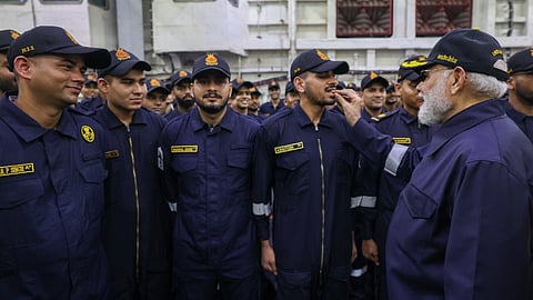 PM Narendra Modi Celebrates Diwali With Navy