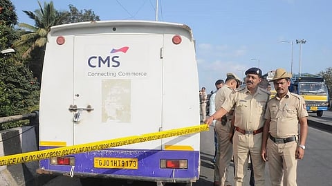 The cash-in-transit vehicle (CITV) that was intercepted by the miscreants.