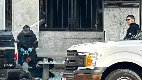 Law enforcement respond at the scene after two National Guard members were shot near the White House in Washington, DC
