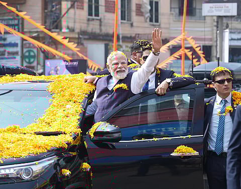 Prime Minister Narendra Modi visited Udupi  and participated in a road show on friday