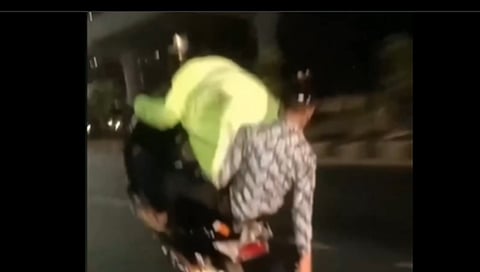 Airport Road Turns Into a Crime Zone: Youth Performs Wheelie While Waving Machete