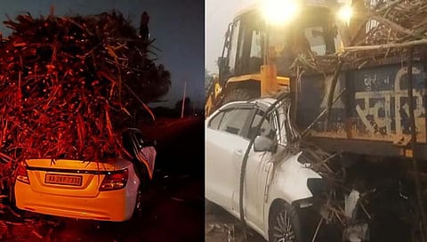 ಟ್ರ್ಯಾಕ್ಟರ್ ಗೆ ಕಾರು ಡಿಕ್ಕಿ