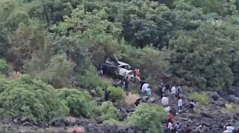 Car Falls Into 600-Foot Gorge In Maharashtras Nashik
