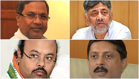 Siddaramaiah, dk shivakumar, yathindra and Byrati Suresh 