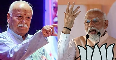Mohan Bhagawat and Narendra Modi 
