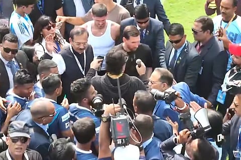 Argentine superstar Messi overwhelmed by sea of roaring fans at Kolkata's Salt Lake Stadium