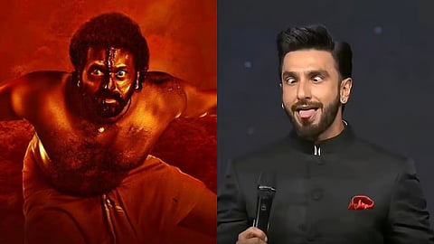Rishab Shetty in Kantara (L), Ranveer Singh's rendition of the character