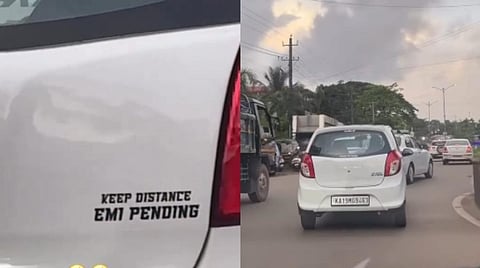 Sticket in car backside 