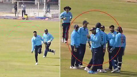 Mushir Khan is asking the crowd to clap and cheer for Rohit Sharma