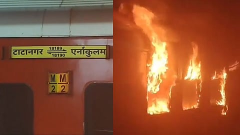 Express train catches fire in Andhra Pradesh