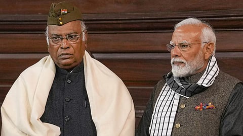 PM Modi with Kharge