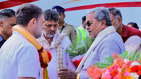 Rahul Gandhi Meets CM Siddaramaiah And DK Shivakumar In Mysuru