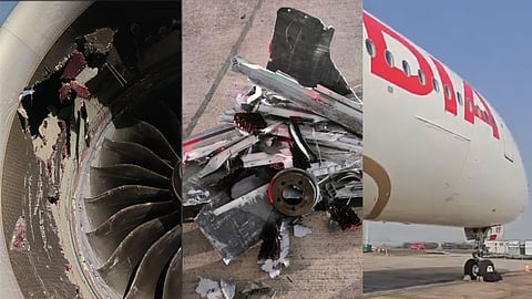 Air India Flight Engine Sucks In Baggage Container