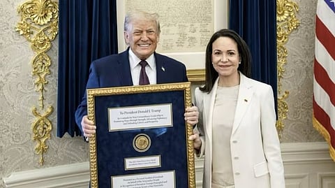 Donald Trump and Venezuelan opposition leader María Corina Machado