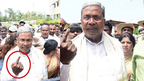 ಸಿದ್ದರಾಮಯ್ಯ ಬಲಗೈ ಬೆರಳಿಗೆ ಶಾಯಿ