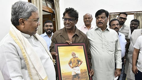 Duniya Vijay meets CM Siddaramaiah and invites to watch his movie Landlord